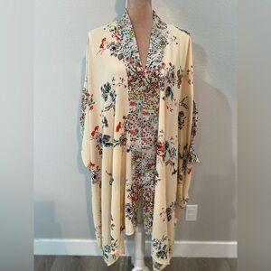 Umgee Floral Cream Women's Kimono Jacket